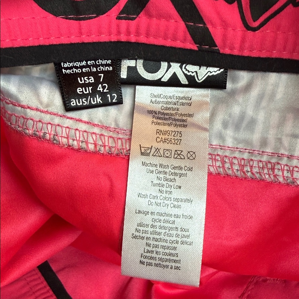 Fox Secret Ride Boardie Swim Trunks Board Shorts Pink Black Size 7 Y2K Surf - Picture 9 of 13
